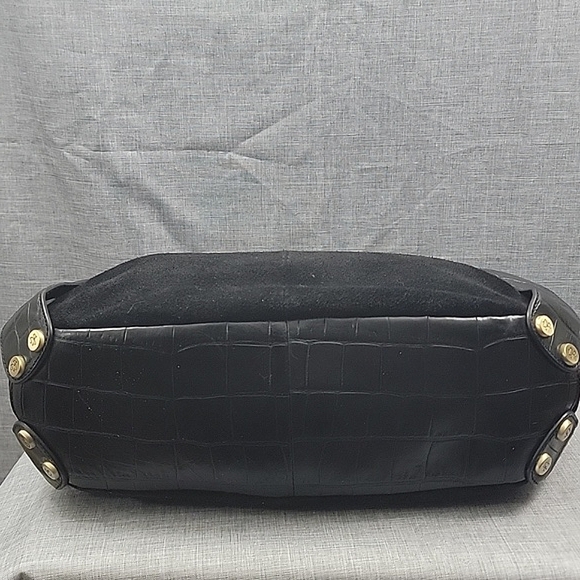 Donald J Pliner "Tahoe" Black Suede Leather Hobo Satchel Shoulder Bag - Picture 9 of 13